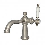 Nautical Single-Handle Bathroom Faucet with Push Pop-Up Drain - Brushed Nickel