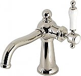 Nautical Single-Handle Bathroom Faucet with Push Pop-Up Drain - Polished Nickel