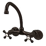 Kingston Two Handle Wall Mount Kitchen Faucet -  Oil Rubbed Bronze