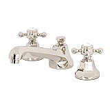 Kingston Brass Widespread Lavatory Faucet - Metal Cross Handles - Polished Nickel