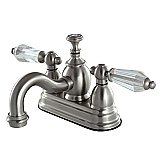 Kingston Brass 4-Inch Centerset Lavatory Faucet Acrylic Levers - Brushed Nickel