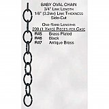 Baby Oval Lamp Chain, Steel Black Finish