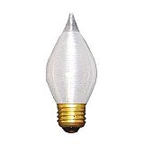 Incandescent Light Bulb: White Satin String Flame Bulb, Standard Base, 40 Watt