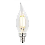 LED Filament Light Bulb: 6 Watt (60 Watt Equivalent) Clear Flame Dimmable CA11 Type