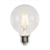 LED Filament Light Bulb: 4.5 Watt (40 Watt Equivalent) Clear Globe Dimmable G25 Type
