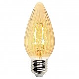 LED Filament Light Bulb: 2.5 Watt (25 Watt Equivalent) Amber Flame Dimmable F15 Type
