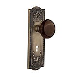 Complete Door Set - Featuring Meadows Plate with Brown Porcelain Knob