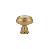 Geometric Oval Cabinet Knob - Small 1-1/4" - Satin Brass