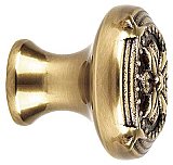 Ribbon & Reed Cabinet Knob - Small - Antique Brass