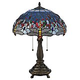 Tiffany Hanginghead Dragonfly Table Lamp, 22"