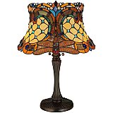 Tiffany Hanginghead Dragonfly Table Lamp, 22.5"