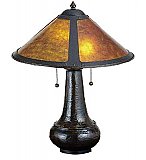 Van Erp Amber Mica Table Lamp, 21"