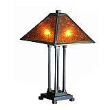 Van Erp Amber Mica Table Lamp, 24"