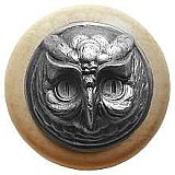 Wise Owl, Natural & Antique Pewter Knob Pulls