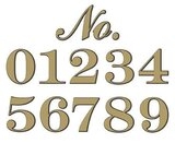 Classic Gold Foil Adhesive House Number - 4-3/4" high - Sold Each