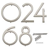 Avalon House Numbers - Brushed Nickel - 4-1/2" High