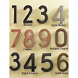 Architectural Solid Brass House Numbers - Multiple Finishes - Rear Mount