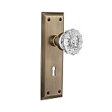 Complete Door Set - Featuring New York Plate with Crystal Knob