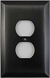Jumbo Oversized Oil Rubbed Bronze Stamped Single Duplex Switchplate / Cover Plate
