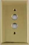Polished Forged Unlacquered Brass Single Pushbutton Switchplate