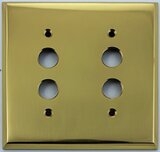 Polished Forged Brass Double Pushbutton Switchplate