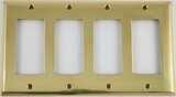 Polished Forged Brass Quad GFCI Switchplate