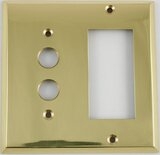 Polished Forged Unlacquered Brass Pushbutton / GFCI Switchplate