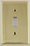 Polished Forged Unlacquered Brass Single Toggle Switchplate