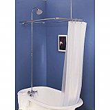 Solid Brass Leg Tub Shower Enclosure Set, 45" X 25" - with Faucet, Riser, & Shower Head - Multiple Finishes Available