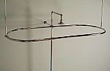 Solid Brass Oval Shower Curtain Enclosure Rod, 58" X 24", for Side or End Mount - Multiple Finishes Available