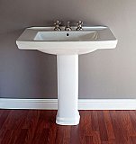 Deco or Mid-Century 31-3/4" Porcelain Pedestal Bathroom Sink