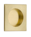 Solid Brass Sliding or Pocket Door Flush Pull - Modern Square 2-1/2" - Multiple Finishes
