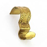Picture Moulding Hook or Hanger for Picture Rail, Polished Brass
