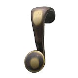 Cast Picture Moulding Hook or Hanger for Picture Rail, Antique Brass
