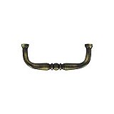Solid Brass Traditional Cabinet Door Pull, 3" on Center
