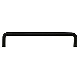Brass Wire Cabinet Pull, 6" on center, Flat Black