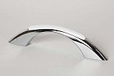 Retro Cabinet Pull - Gloss White and Polished Chrome - 3 inches on center