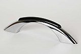 Retro Cabinet Pull - Gloss Black and Polished Chrome - 3 inches on center