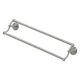 King Charles Series 24" Double Solid Brass Towel Bar - Brushed Nickel