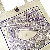 Recycled Canvas Tote Bag with Rochester, NY Historic Highland Park Map