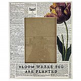 Repurposed Antique Dictionary Page Picture Frame- Tulip - "Bloom where you are planted"