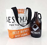 Repurposed Beer Malt Bag Growler Tote- Best Malt- Best Weiner