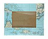 Repurposed Atlas Page Picture Frame- The Caribbean