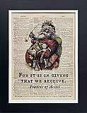 Repurposed Antique Dictionary Page Wall Decor - Thomas Nast - St. Francis - Giving