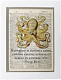 Repurposed Antique Dictionary Page Wall Decor - Octopus - George Burns - Family