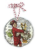 Vintage Dictionary Page Recycled into Holiday Ornament - Child with Toys - Peace on Earth