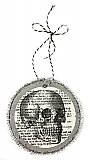Vintage Dictionary Page Recycled into Holiday Ornament - Skull - Merry Effing Christmas