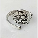 Repurposed Silverplate Spoon Ring- Flower