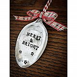 Vintage Silverplate Spoon Holiday Ornament - Merry & Bright