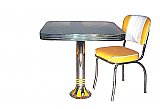 Table Base, 28" Pedestal table base with Pinstripes all chrome